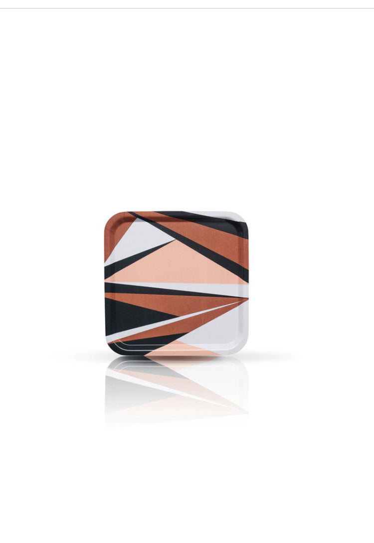 Square tray 32x32cm in Regatta - Peach pink/ terracotta