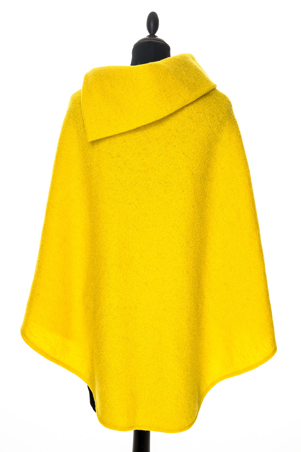 Poncho in felted wool/ loden  - yellow