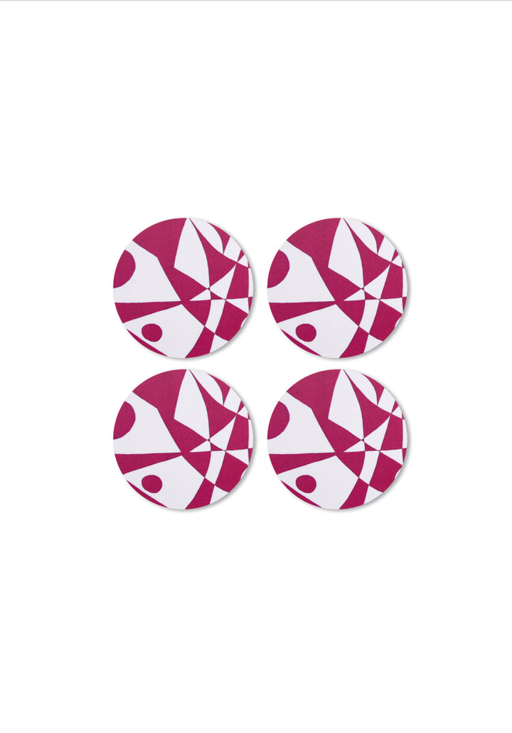 Round coaster in regatta - fuchsia pink