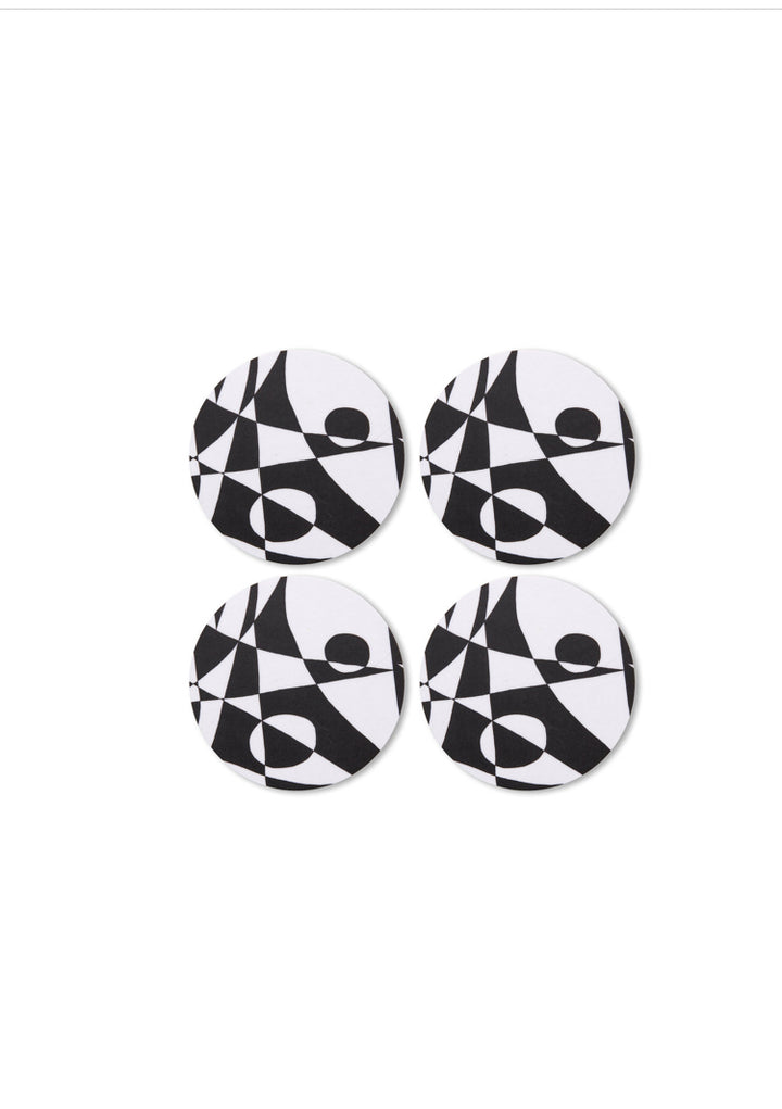 Round coasters in regatta - black