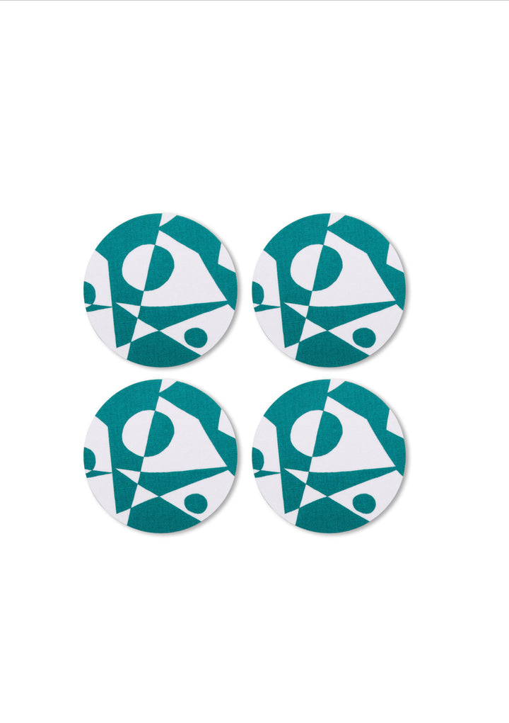 Round coasters in regatta - petrol green