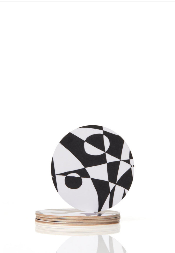 Round coasters in regatta - black