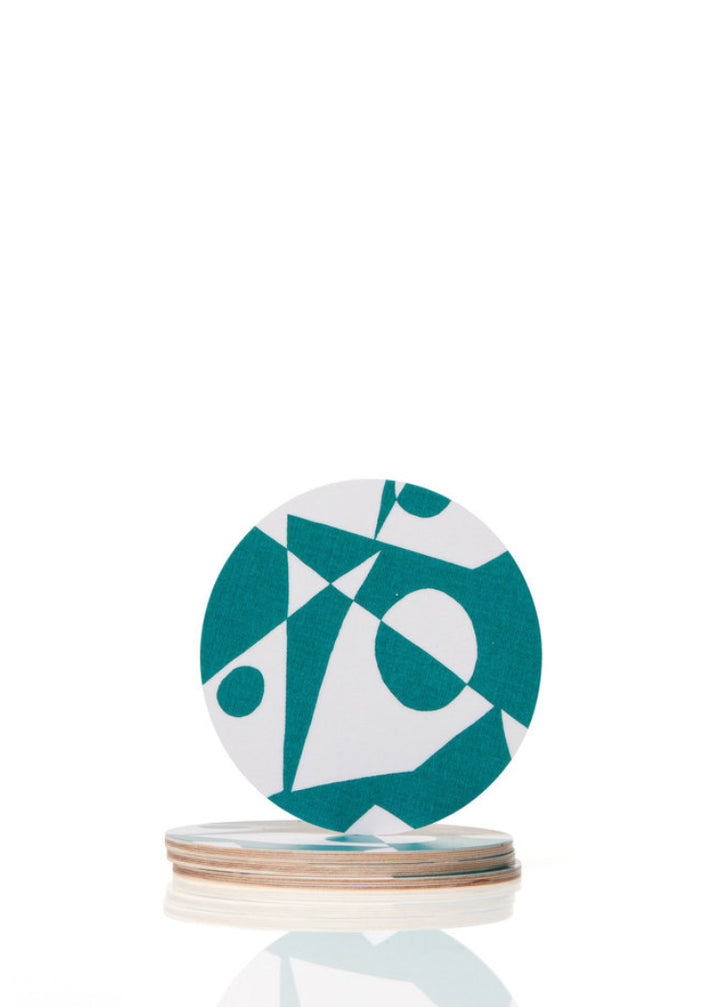 Round coasters in regatta - petrol green