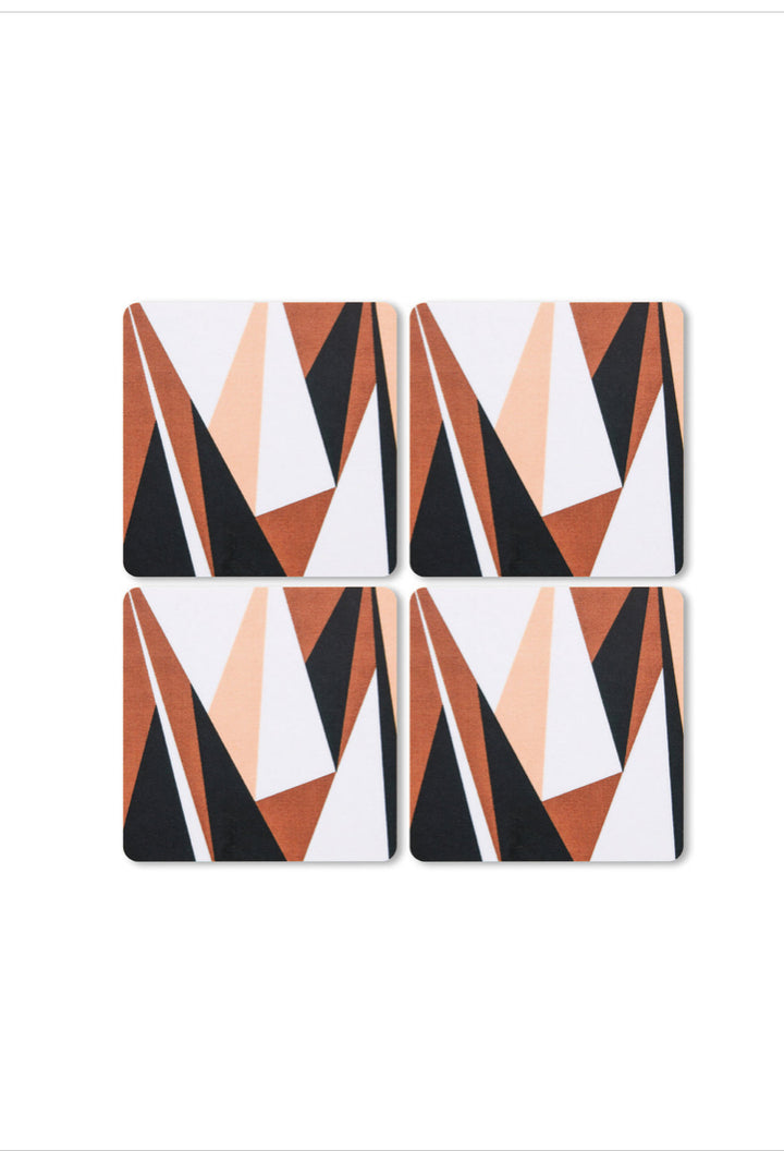 Square costers in Kristall - peach pink / terracotta